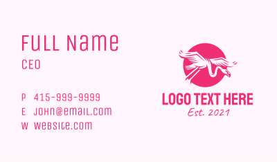 Pink Flamingo Emblem Business Card Image Preview