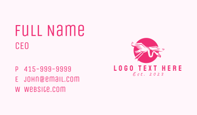 Pink Flamingo Emblem Business Card Image Preview
