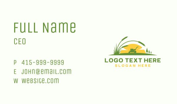 Lawn Mower Grass Landscaping Business Card Design Image Preview