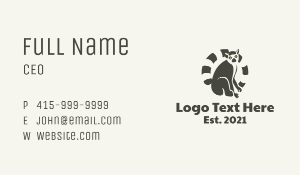 Ring Tailed Lemur Business Card Design Image Preview