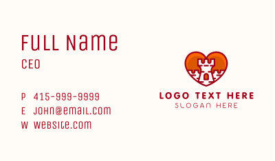 Red Heart Castle Business Card Image Preview