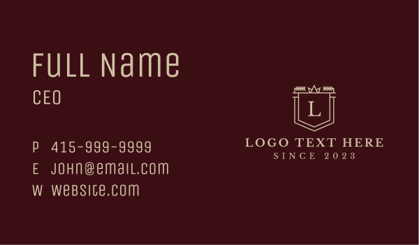 Royal Club Shield Crest Business Card Design Image Preview