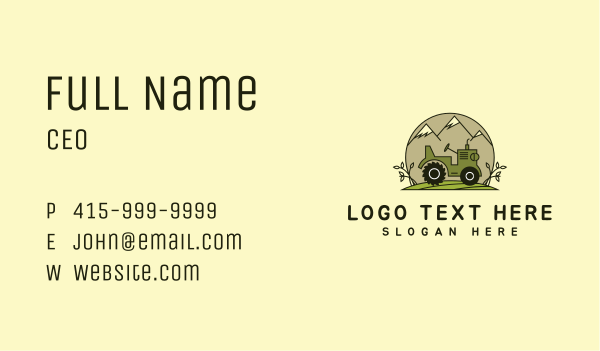 Tractor Mountain Pasture Land Business Card Design Image Preview