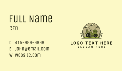 Tractor Mountain Pasture Land Business Card