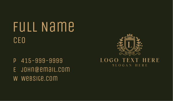 Crown Shield Crest Business Card Design Image Preview