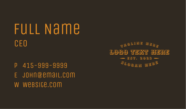 Business Rustic Wordmark Business Card Design Image Preview