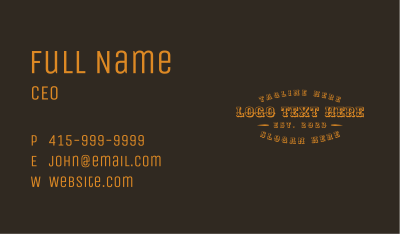 Business Rustic Wordmark Business Card Image Preview