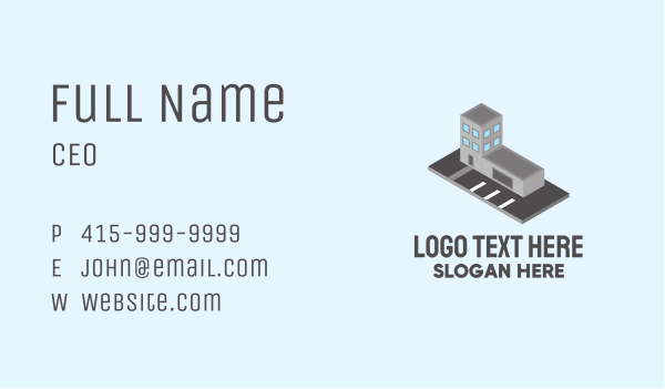 Isometric Office Space  Business Card Design Image Preview