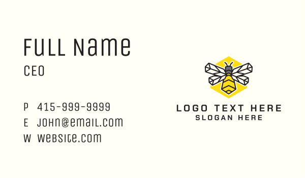 Yellow Bee Farm Business Card Design Image Preview