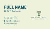 Roman Pillar Letter T Business Card Design