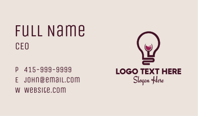 Wine Lightbulb Concept  Business Card Image Preview