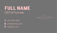 Classy Feminine Wordmark Business Card Image Preview