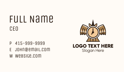 Time Clock Wings Business Card