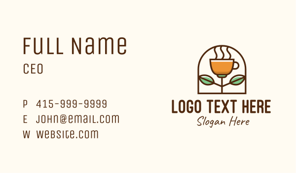 Organic Brewed Coffee Business Card Design Image Preview