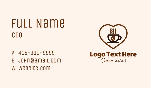 Coffee Lover  Business Card Design