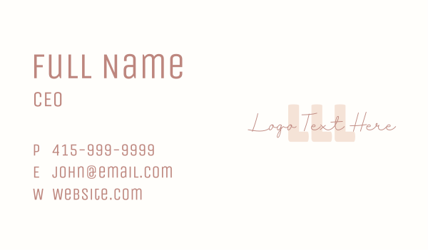 Handwritten Script Letter Business Card Design Image Preview