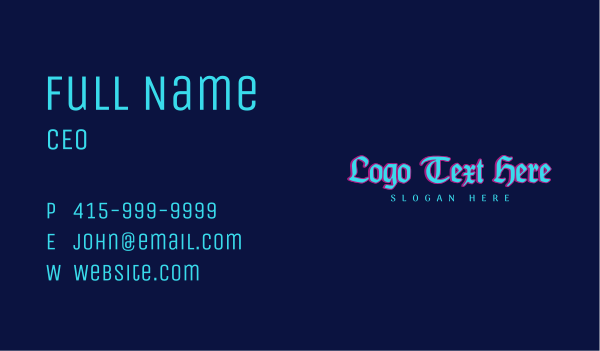 Blue Whimsical Wordmark  Business Card Design Image Preview