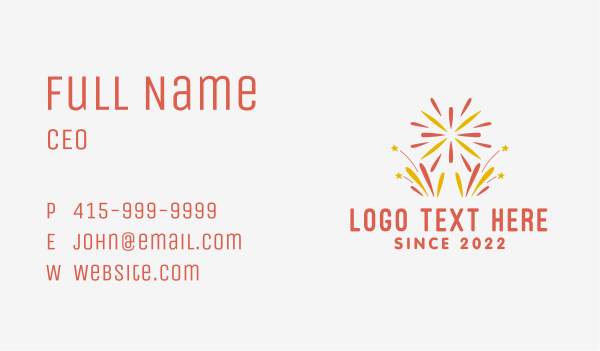 Star Fireworks Festival  Business Card Design Image Preview