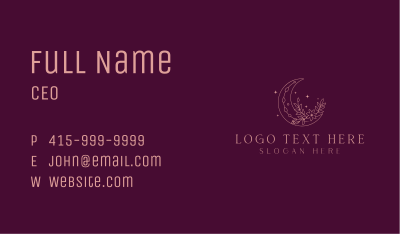 Floral Bohemian Moon Business Card Image Preview