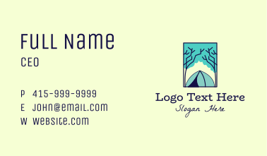 Forest Camping Site Business Card