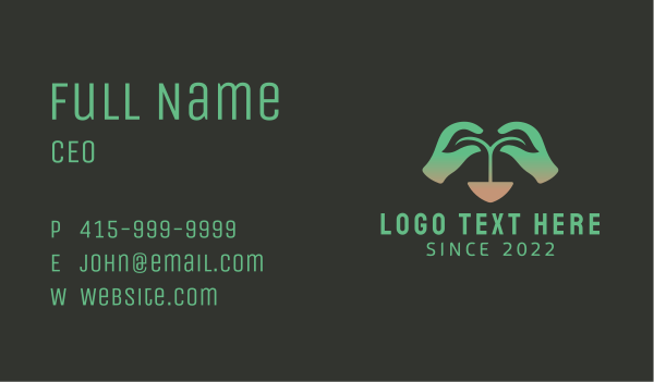 Garden Plant Hand Business Card Design Image Preview