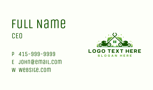 Landscaping Mower Maintenance Business Card Design Image Preview