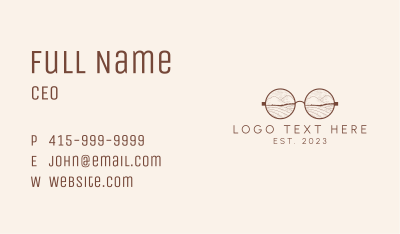 Brown Round Eyeglasses Business Card Image Preview