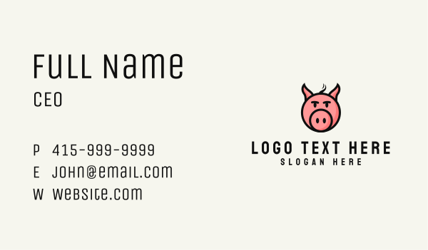 Pig Head Meatshop Business Card Design Image Preview