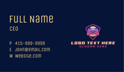 Neon Retro Game Controller Business Card Image Preview