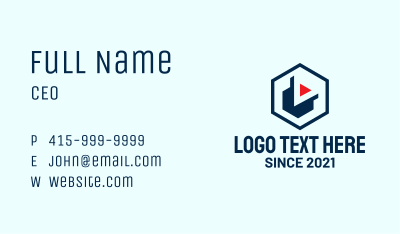 Hexagon Media Player Business Card Image Preview