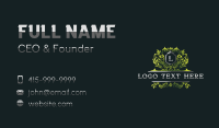 Elegant Shield Wreath Business Card Preview