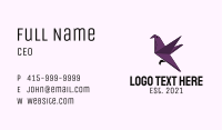 Purple Dove Origami Business Card Image Preview