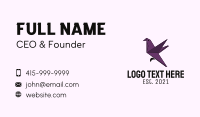 Purple Dove Origami Business Card Preview