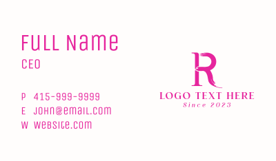 Fashion Brush Letter R Business Card Image Preview