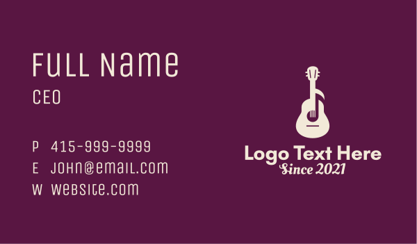 Guitar Music Note  Business Card Design