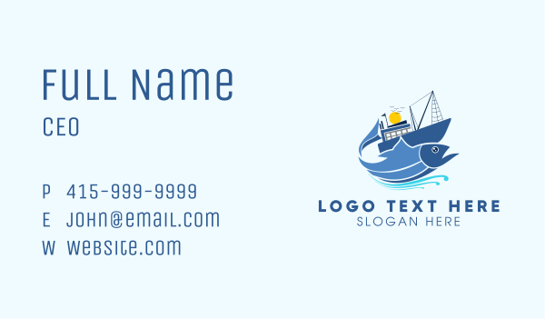 Fisherman Fishing Vessel Business Card Design Image Preview