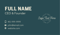 Feminine Floral Wordmark Business Card Design