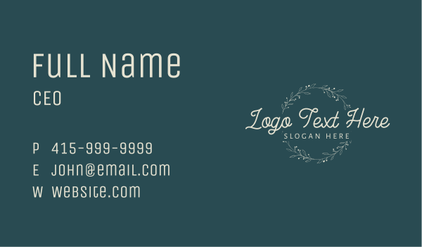 Feminine Floral Wordmark Business Card Design