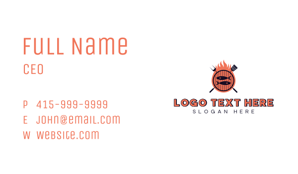 Barbecue Fish Flame Grill Business Card Design Image Preview