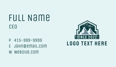 Rustic Outdoor Mountain Camp  Business Card