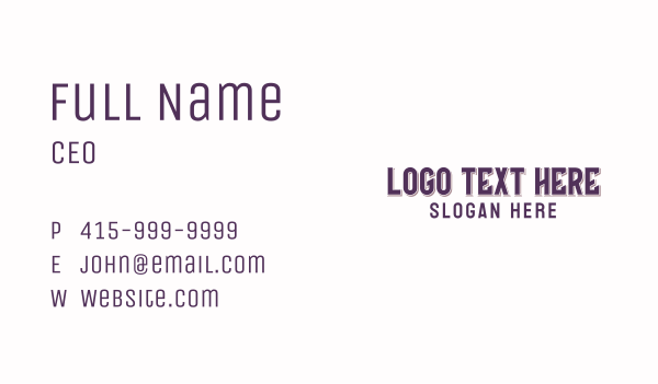 Minimalist Gothic Wordmark Business Card Design Image Preview