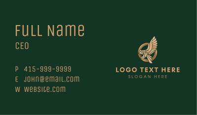 Gold Owl Wings Business Card Image Preview