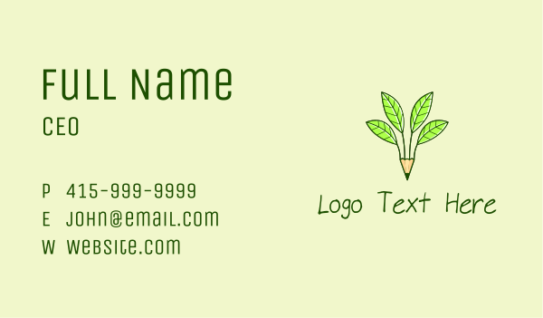 Pencil Plant Business Card Design Image Preview