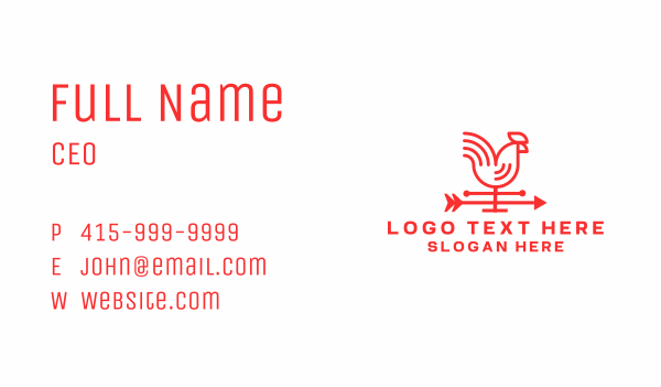 Rooster Arrow Weathervane Business Card Design Image Preview