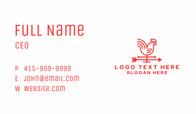 Rooster Arrow Weathervane Business Card Image Preview