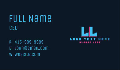 Neon Cyber Letter Business Card Image Preview