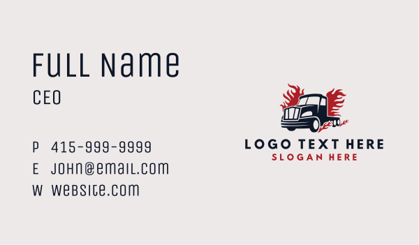 Blazing Cargo Truck Business Card Design Image Preview