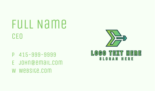 Logistics Arrow Letter E Business Card Design Image Preview