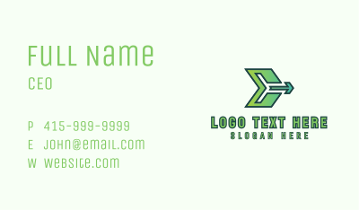 Logistics Arrow Letter E Business Card Image Preview