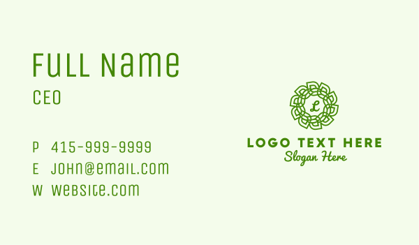 Biotech Leaf Lettermark Business Card Design Image Preview